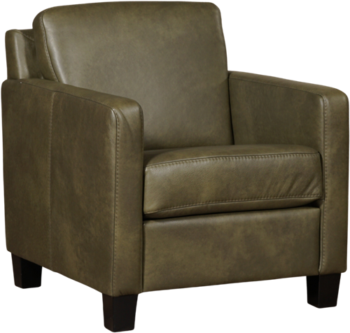 Leren fauteuil Smart - Granada leer Moss - Hout zwart