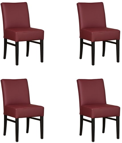 Leren eetkamerstoel Hold - set van 4 stoelen - Toledo Leer Bordeaux