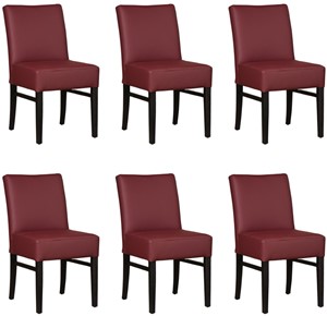 Leren eetkamerstoel hold, rood leer, rode keukenstoelen