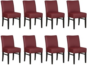 Leren eetkamerstoel hold, rood leer, rode keukenstoelen