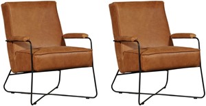 Set van 2 Leren design fauteuils Hope