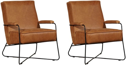 Leren design fauteuil Hope - set van 2 fauteuils