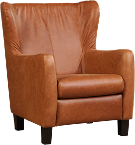 Leren stock fauteuil hug 430 bruin, bruin leer, bruine stoel