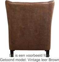 Leren oorfauteuil Hug - Toledo leer Olive - Hout zwart-3