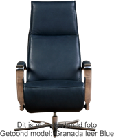 Leren relaxfauteuil Idol met geintegreerd voetenbank - Elegance Cognac (cognac) - Maat, small - Frame chroom - Stervoet chroom-2