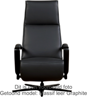Leren relaxstoel Idol - Elektrisch - Massif Rock (grijs/bruin) - Maat, large - Frame chroom - Stervoet chroom-2
