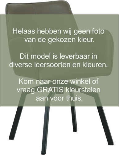 Leren eetkamerstoel Jazz - draaipoot vierkant frame - Toledo Turquoise (blauw)
