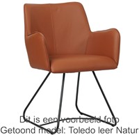 Leren eetkamerstoel Jazz - U-slede - Toledo Dessert (geel)-1