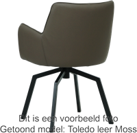 Leren eetkamerstoel Jazz - draaipoot vierkant frame - Toledo Whale (blauw/grijs)-3