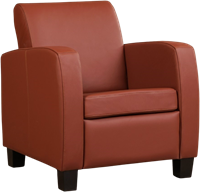 Leren fauteuil Joy - Toledo Leer Terra - Hout bruin