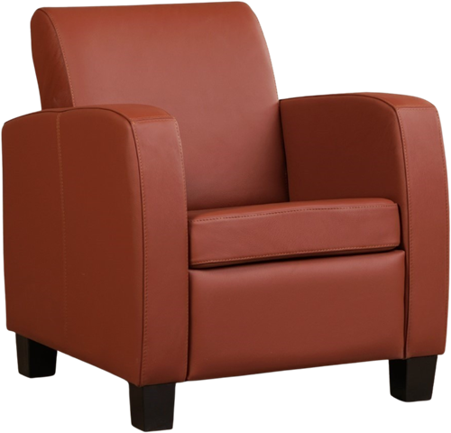 Leren fauteuil Joy - Toledo Leer Terra - Hout bruin