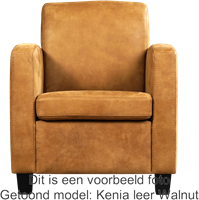 Leren fauteuil Joy - Elegance Cognac (cognac) - Poot hout, Bruin-2