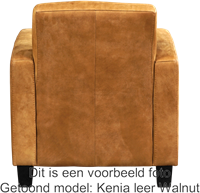 Leren fauteuil Joy - Elegance Cognac (cognac) - Poot hout, Bruin-3
