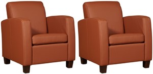 Leren fauteuil joy, bruin leer, bruine stoel