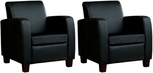 Leren fauteuil joy, zwart leer, zwarte stoel