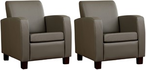 Leren fauteuil joy, grijs leer, grijze stoel