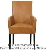 Leren eetkamerstoel Just - met armleuning - Granada leer Sahara-2