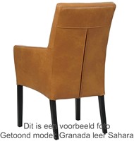 Leren eetkamerstoel Just - met armleuning - Granada leer Sahara-3