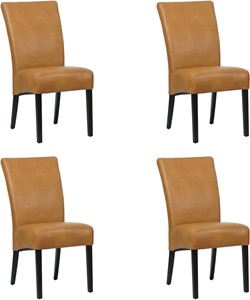 Set van 4 Cognac leren landelijke eetkamerstoelen Just - Granada leer Sahara (cognac leer)