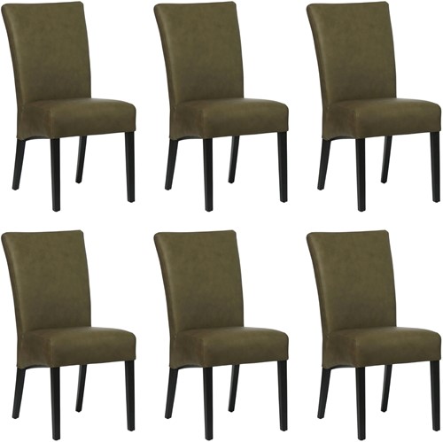 Leren eetkamerstoel Just - set van 6 stoelen