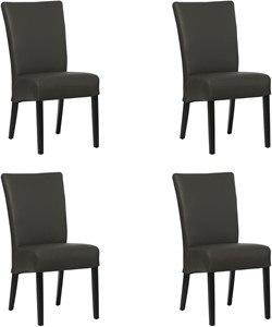 Set van 4 Donkerbruine leren landelijke eetkamerstoelen Just - Toledo Leer Caffe (donkerbruin leer)