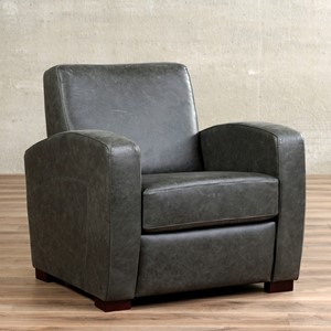 Leren fauteuil kindly 43.5 grijs, grijs leer, grijze stoel