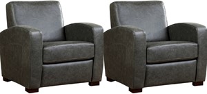 Leren fauteuil kindly, grijs leer, grijze stoel