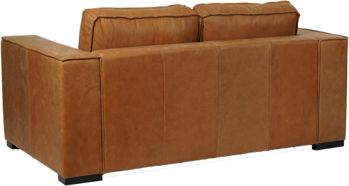 Leren bank Fine, 2-zitsbank - Vintage Leer Cognac - Hout, Zwart - (174x100cm)-3