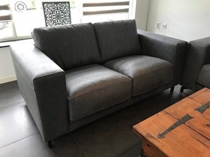 Leren bank clear 654 grijs zits bank grijs leer, bankstel grijze kleur