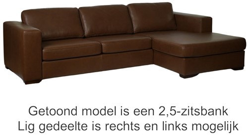 Leren bank Flow Special, 3-zitsbank + Longchair (314x100cm)