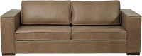 Leren bank Fine, 3-zitsbank - Vintage Leer Taupe - Hout, Bruin - (224x100cm)-2