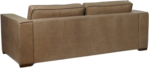 Leren bank Fine, 3-zitsbank - Vintage Leer Taupe - Hout, Bruin - (224x100cm)-3