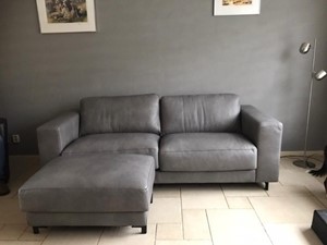 Leren bank clear 1540 grijs zits bank grijs leer, bankstel grijze kleur