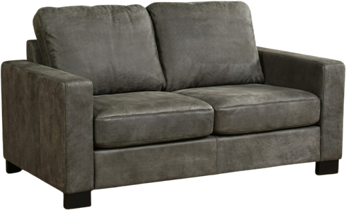 Leren bank Energy, 2-zitsbank - Kenia Leer Antracite - Hout, Bruin - (164x90cm)