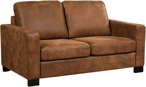 Leren bank Energy, 2-zitsbank - Kenia Leer Brown - Hout, Bruin - (164x90cm)