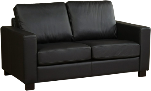 Leren bank Energy, 2-zitsbank - Toledo Leer Nero - Hout, Bruin - (164x90cm)