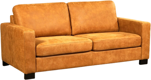 Leren bank Energy, 2.5-zitsbank - Kenia Leer Cognac - Hout, Bruin - (194x90cm)