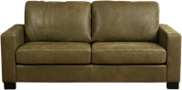 Leren bank Energy, 2.5-zitsbank - Kenia Leer Olive - Hout, Bruin - (194x90cm)-2