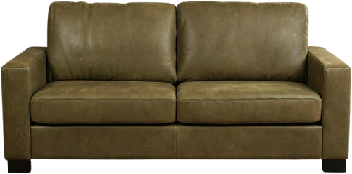 Leren bank Energy, 2.5-zitsbank - Kenia Leer Olive - Hout, Bruin - (194x90cm)-2
