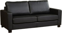 Leren bank Energy, 2.5-zitsbank - Toledo Leer Nero - Hout, Bruin - (194x90cm)