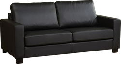 Leren bank Energy, 2.5-zitsbank - Toledo Leer Nero - Hout, Bruin - (194x90cm)