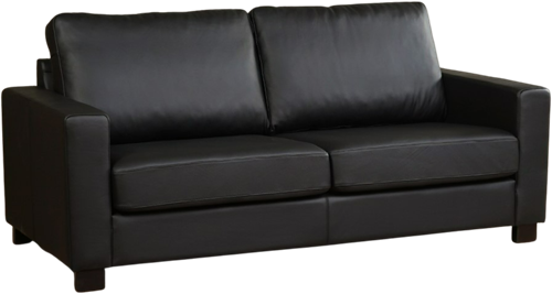 Leren bank Energy, 2.5-zitsbank - Toledo Leer Nero - Hout, Bruin - (194x90cm)