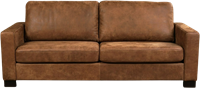 Leren bank Energy, 3-zitsbank - Kenia Leer Brown - Hout, Bruin - (214x90cm)-2