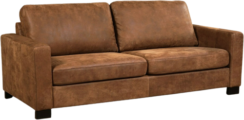 Leren bank Energy, 3-zitsbank - Kenia Leer Brown - Hout, Bruin - (214x90cm)