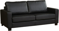 Leren bank Energy, 3-zitsbank - Toledo Leer Nero - Hout, Bruin - (214x90cm)