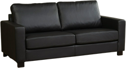 Leren bank Energy, 3-zitsbank - Toledo Leer Nero - Hout, Bruin - (214x90cm)