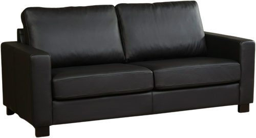 Leren bank Energy, 3-zitsbank - Toledo Leer Nero - Hout, Bruin - (214x90cm)