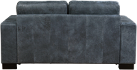 Leren bank Enjoy, 2-zitsbank - Kenia Leer Denim - Hout, Bruin - (174x90cm)-3