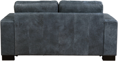 Leren bank Enjoy, 2-zitsbank - Kenia Leer Denim - Hout, Bruin - (174x90cm)-3