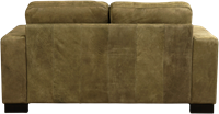 Leren bank Enjoy, 2-zitsbank - Kenia Leer Olive - Hout, Bruin - (174x90cm)-3